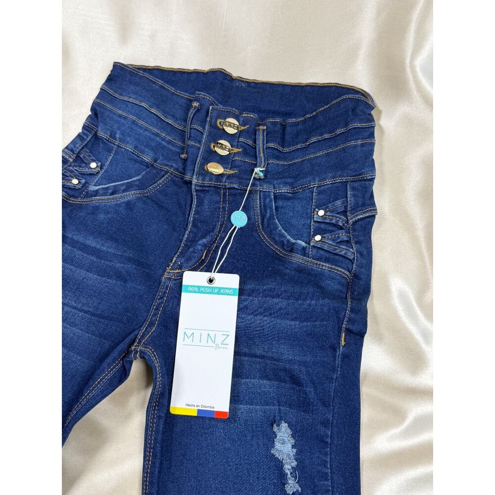 Tummy‎ Control Colombian Jeans Butt Lift Size 8 Distressed Skinny